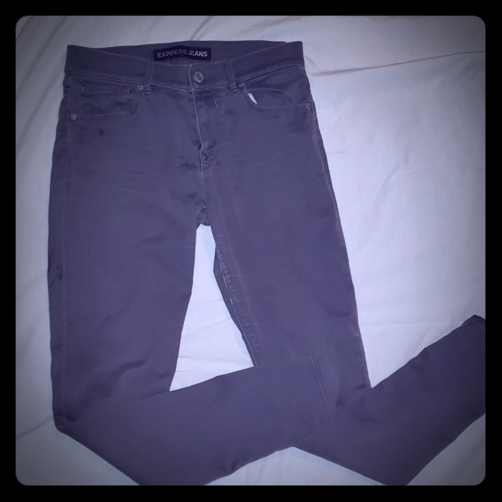 Womens Grey Stretch Skinny Jeans